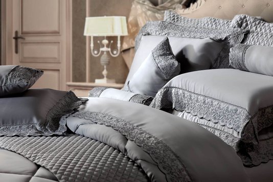 Jogo de Cama Queen 400 Fios Château Versailles Cinza Real