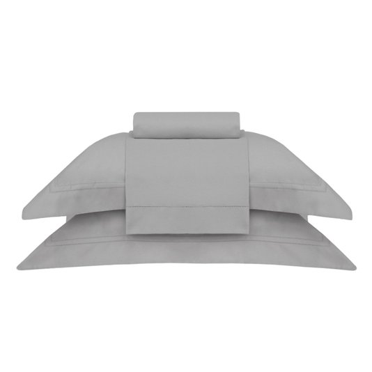 Jogo de Cama Queen Dallas II 600 Fios Buddemeyer Luxus Cinza Oliva 2,40 x 2,80 m