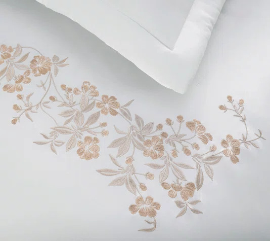 Jogo de Cama Queen Anicia 300 Fios Egípcio Trussardi Branco 2,40 x 2,80 m