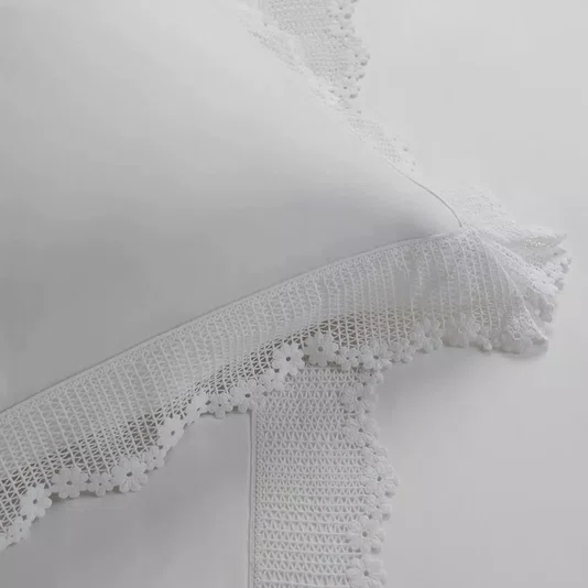 Jogo De Cama Queen Aya 400 Fios Buddemeyer Luxus Branco 240cm x 280cm