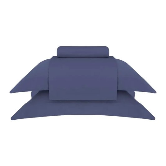 Jogo De Cama Queen Basquiat 400 Fios Buddemeyer Luxus Azul Midnight 2,40 x 2,80 m
