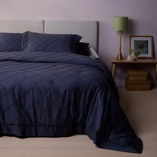 Jogo De Cama Queen Basquiat 400 Fios Buddemeyer Luxus Cinza Lunar/Cinza 240cm x 280cm