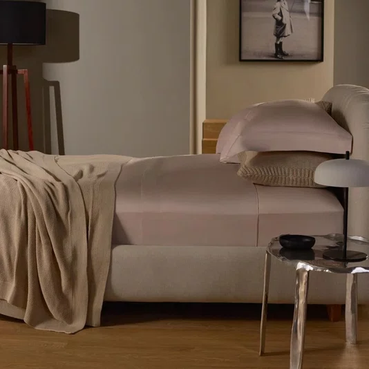 Jogo de Cama Queen Basquiat 400 Fios Buddemeyer Luxus Rosa Ballet/Rosa 2,40 x 2,80 m
