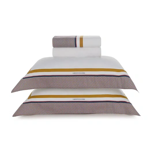 Jogo de Cama Queen Carreto 300 Fios Trussardi Estampado 240cm x 280cm