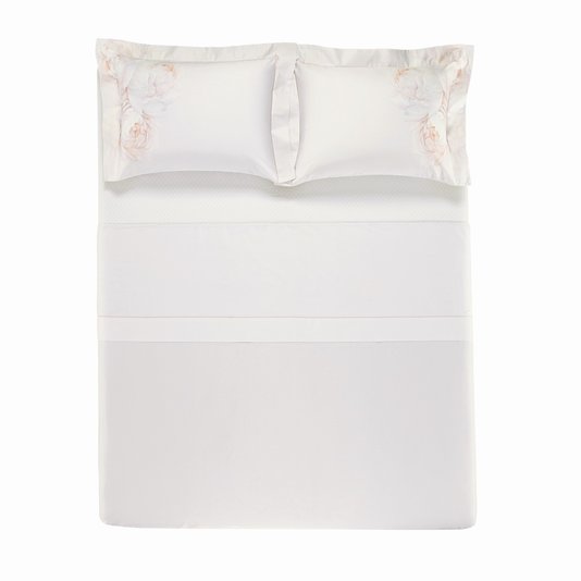 Jogo de Cama Queen Cetim 100% Algodão Egípcio 300 Fios Villa Lina Trussardi Estampado