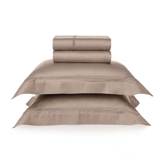 Jogo De Cama Queen Contessina 300 Fios Bambu Trussardi 2,40 x 2,80 m Nocciola