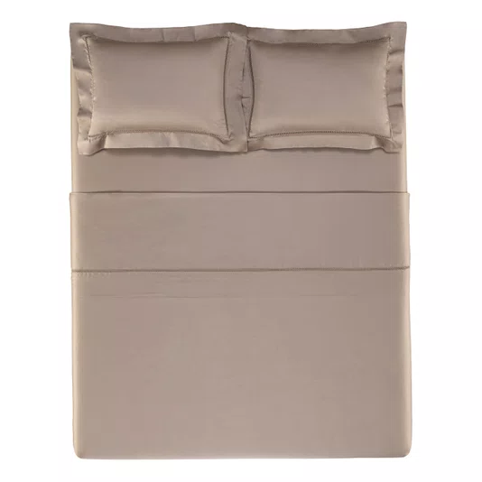 Jogo De Cama Queen Contessina 300 Fios Bambu Trussardi 2,40 x 2,80 m Nocciola