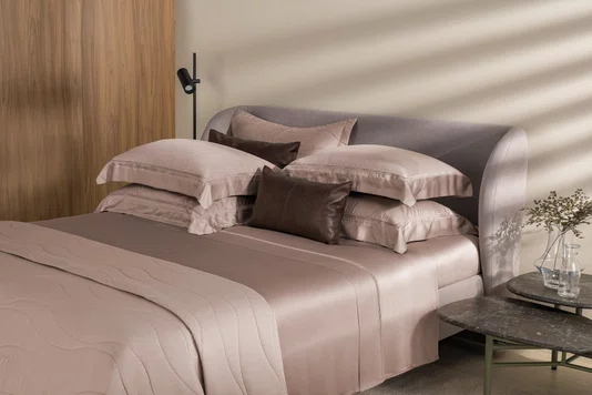 Jogo De Cama Queen Contessina 300 Fios Bambu Trussardi 2,40 x 2,80 m Nocciola