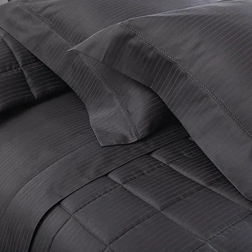 Jogo De Cama Queen Damask Stripes Buddemeyer Chumbo 2,40 x 2,50 m