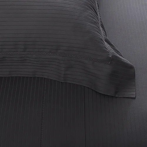 Jogo De Cama Queen Damask Stripes Buddemeyer Chumbo 2,40 x 2,50 m