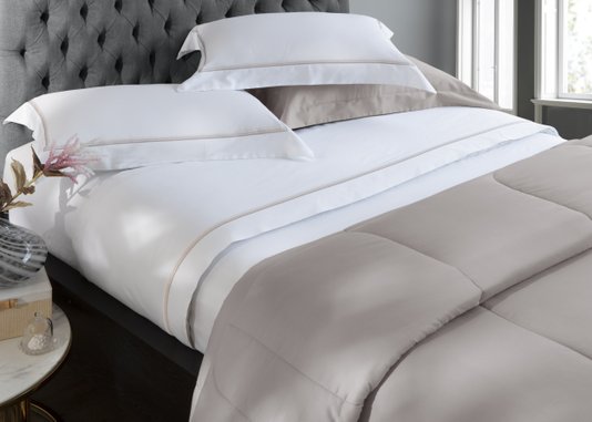 Jogo De Cama Queen Dubai 300 Fios Kacyumara Branco/Rose