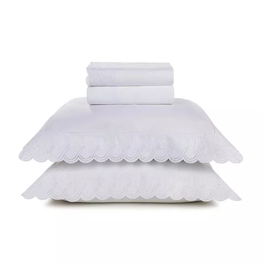 Jogo de Cama Queen Farfalla 200 Fios Trussardi Branco