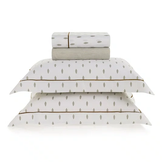 Jogo de Cama Queen La Palma 200 Fios Cetim Trussardi Estampado 240cm x 260cm
