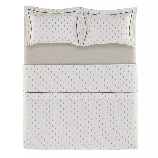 Jogo de Cama Queen La Palma 200 Fios Cetim Trussardi Estampado 240cm x 260cm