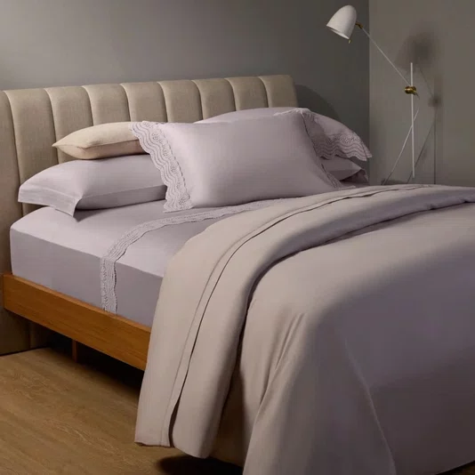 Jogo de Cama Queen Margot 400 Fios Buddemeyer Luxus Rosa 2,40 x 2,80 m