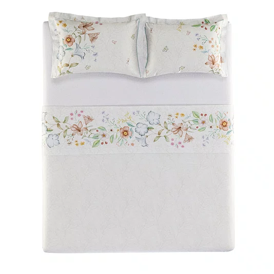 Jogo de Cama Queen Mistral 300Fios Egipcio Karsten Floral