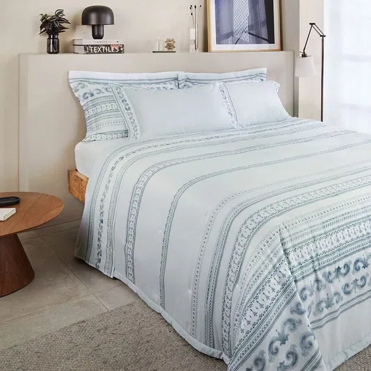Jogo De Cama Queen Mykonos 300 Fios Buddemeyer 2,40 x 2,75 m