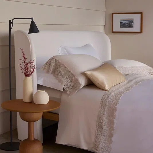 Jogo de Cama Queen Norah 400 Fios Buddemeyer Luxus Bege Antique 240cm x 280cm