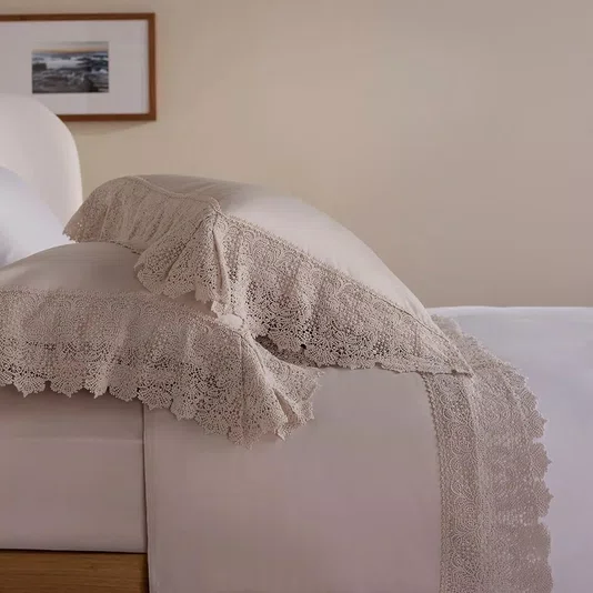 Jogo de Cama Queen Norah 400 Fios Buddemeyer Luxus Bege Antique 240cm x 280cm