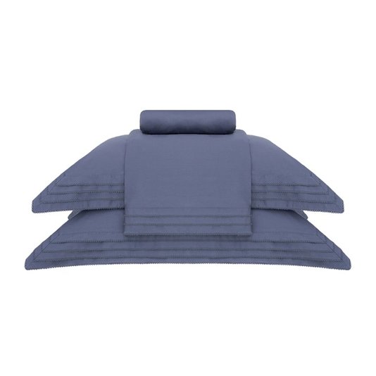 Jogo de Cama Queen Palladio 400 Fios Buddemeyer Luxus Azul Lazuli 2,40 x 2,80 m
