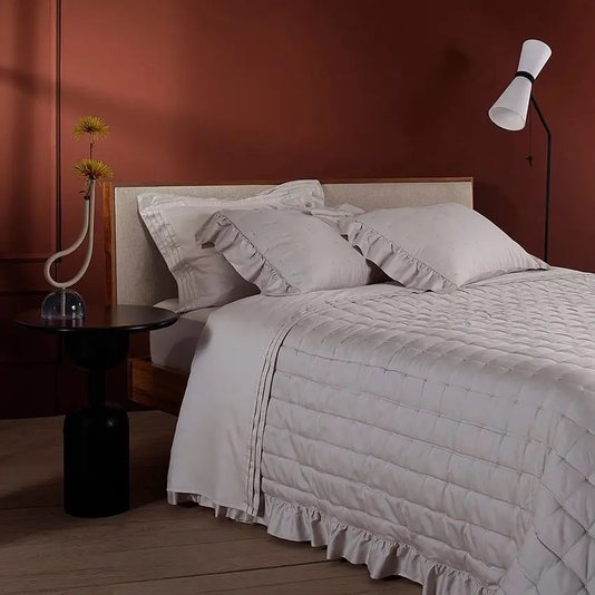Jogo de Cama Queen Palladio 400 Fios Buddemeyer Luxus Bege Antique/Bege 2,40 x 2,80 m
