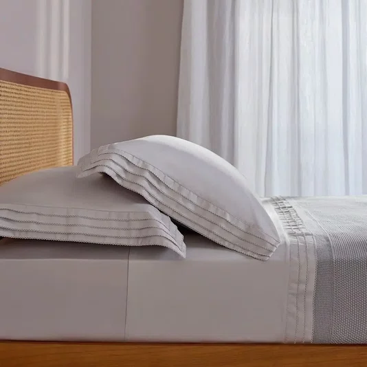Jogo de Cama Queen Palladio 400 Fios Buddemeyer Luxus Prata Nuvem/Prata 240cm x 280cm