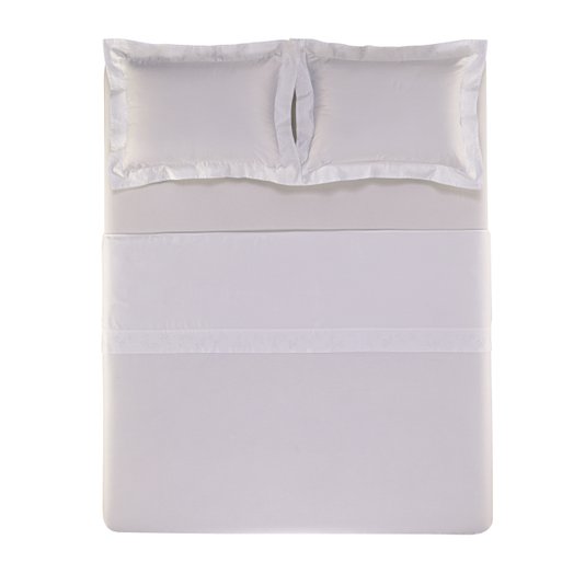 Jogo De Cama Queen Simonetta 300 Fios Trussardi Branco 2,40 x 2,80 m