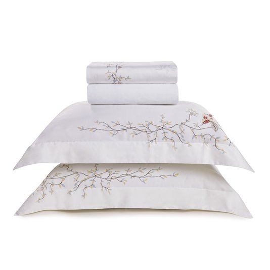 Jogo De Cama Queen Uccelli 300 Fios Trussardi Bambu 2,40 x 2,80 m