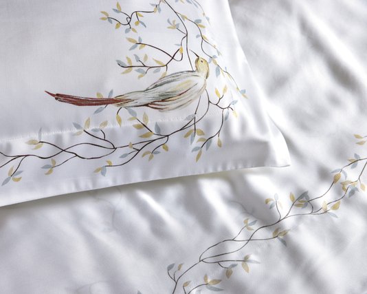 Jogo De Cama Queen Uccelli 300 Fios Trussardi Bambu 2,40 x 2,80 m