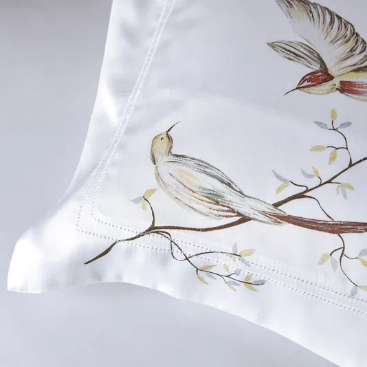 Jogo De Cama Queen Uccelli 300 Fios Trussardi Bambu 2,40 x 2,80 m