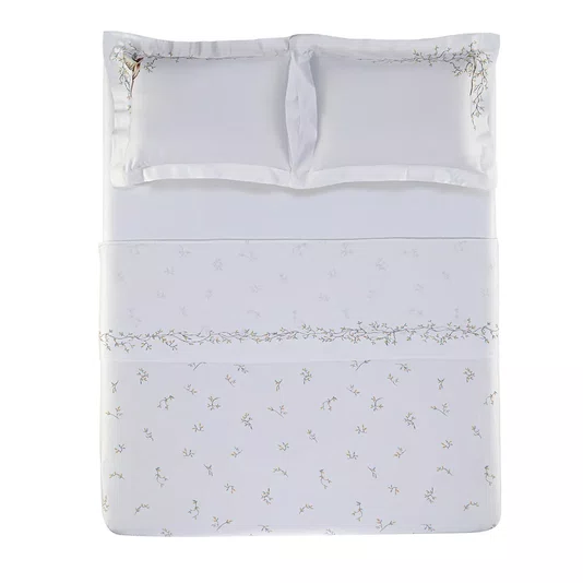 Jogo De Cama Queen Uccelli 300 Fios Trussardi Bambu 2,40 x 2,80 m