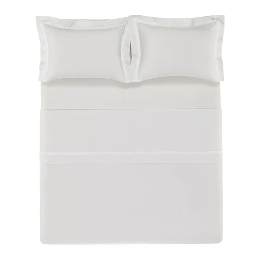 Jogo de Cama Queen Vercelli 300 Fios Trussardi Branco 2,40 x 2,80 m