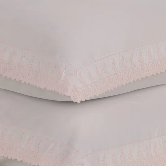 Jogo de Cama Solteiro Bella 300 Fios Trusardi Branco e Soft Nude 170cm x 280cm