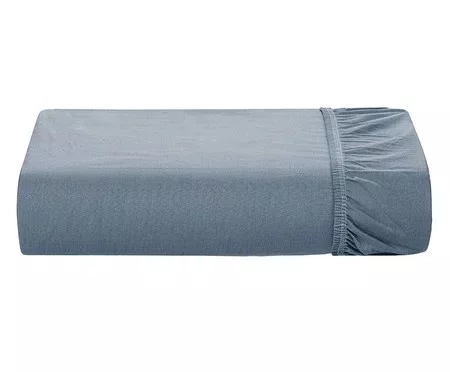 Jogo de Cama Solteiro Bossa 300 Fios Egípcio Karsten Índigo