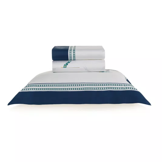Jogo de Cama Solteiro Cavaliere 300 Fios Trussardi 1,70 x 2,80 m