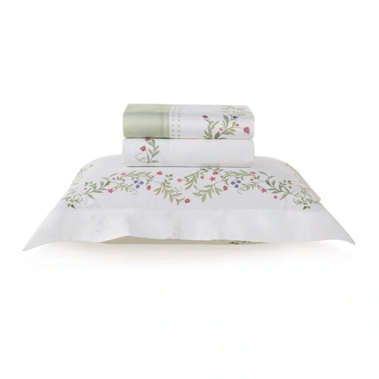 Jogo De Cama Solteiro Giardini 300 Fios Trussardi 1,70 x 2,80 m