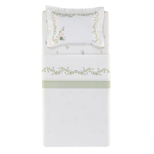 Jogo De Cama Solteiro Giardini 300 Fios Trussardi 1,70 x 2,80 m