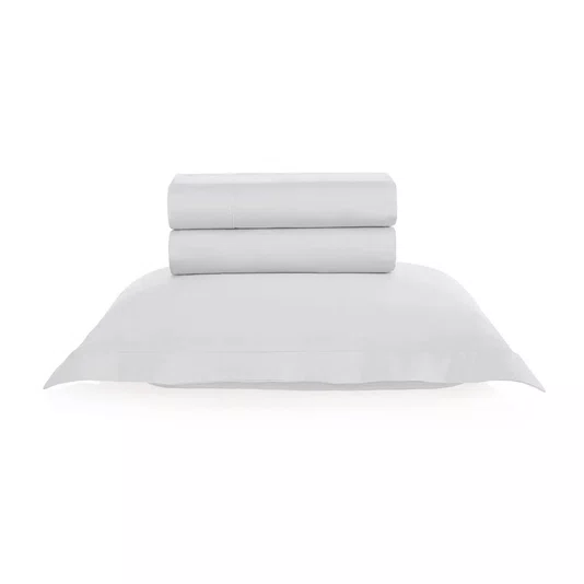 Jogo de Cama Solteiro Grasso 300 Fios Egípcio Trussardi Branco 1,70 x 2,80 m