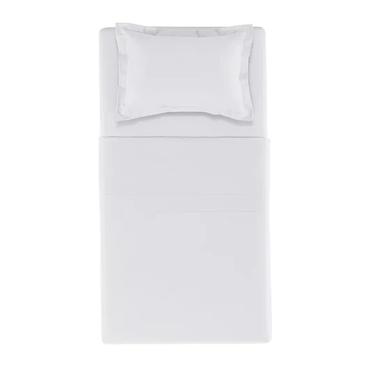 Jogo de Cama Solteiro Grasso 300 Fios Egípcio Trussardi Branco 1,70 x 2,80 m