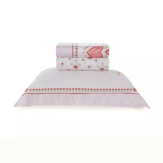 Jogo de Cama Solteiro Le Collone 300 Fios Trussardi Estampado 170cm x 280cm
