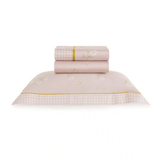 Jogo De Cama Solteiro Margarida 300 Fios Trussardi 1,70 x 2,80 m