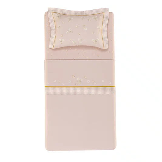 Jogo De Cama Solteiro Margarida 300 Fios Trussardi 1,70 x 2,80 m