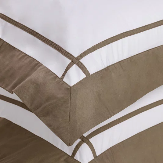 Jogo de Cama Solteiro Pazzi 200 Fios Trussardi Branco/Marrone 1,80 x 2,60 m