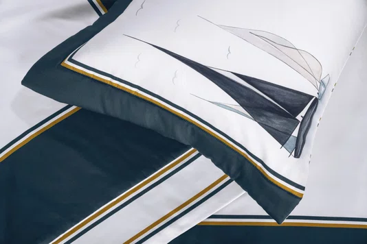 Jogo de Cama Solteiro Veleiro 300 Fios Trussardi Estampado 170cm x 280cm