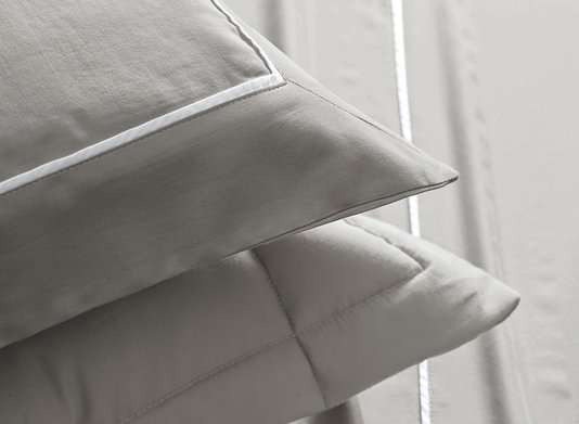 Jogo de Cama Super King 300 Fios Enrico Trussardi Marmo e Branco