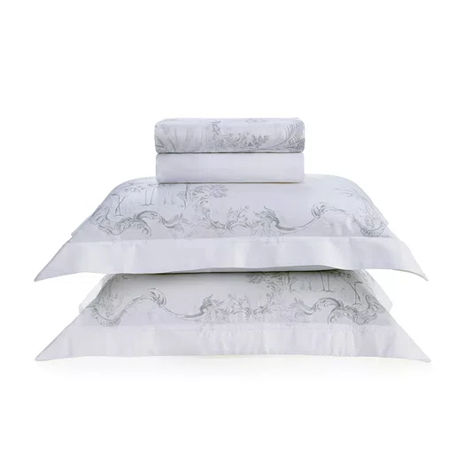 Jogo De Cama Super King Aironi 300 Fios Bambu Trussardi 2,80 x 2,80 m