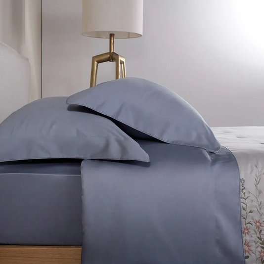 Jogo De Cama Super King Basquiat 400 Fios Buddemeyer Luxus Azul Balsamo 2,80 x 2,80 m