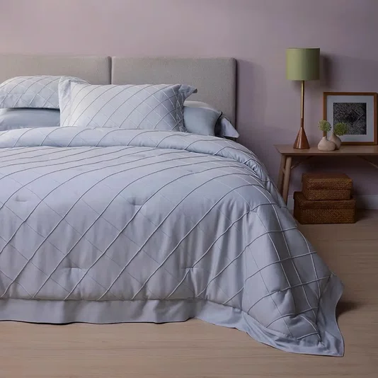 Jogo De Cama Super King Basquiat 400 Fios Buddemeyer Luxus Verde Glace 280cm x 280cm