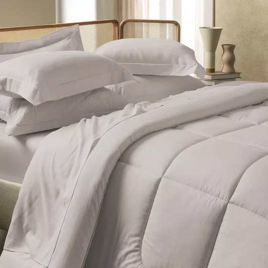 Jogo De Cama Super King Bossa 300 Fios Egípcio Karsten Prata 2,90 x 2,60 m