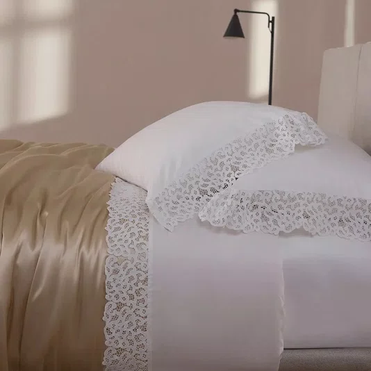 Jogo De Cama Super KIng Capri 600 Fios Buddemeyer Luxus Branco 280cm x 280cm